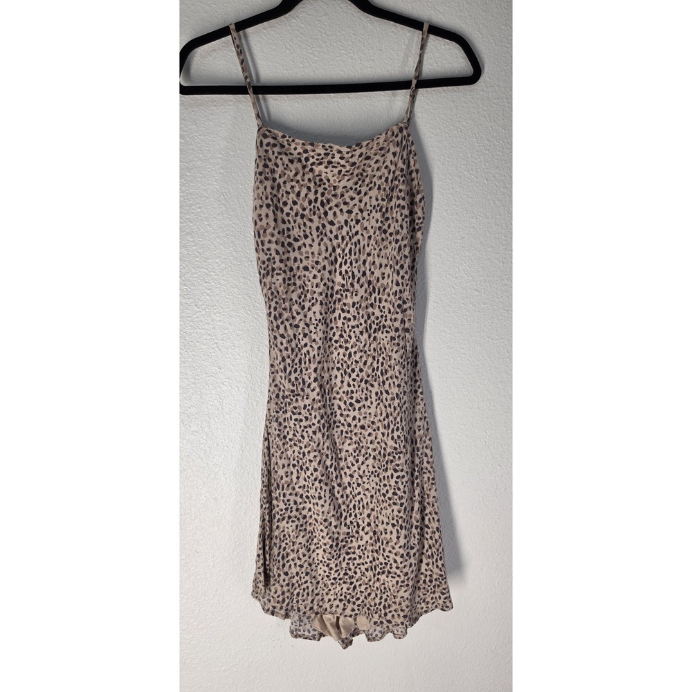 Abercrombie & Fitch Mini Dress S Animal Print Tan Brown Black Sleeveless Gown